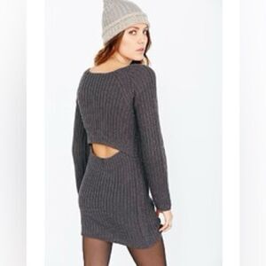 Silence + Noise Silence Noise Gray Surplice Back Sweater Dress Women's Size XS